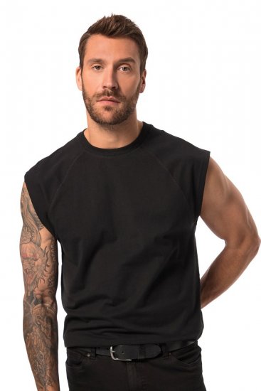 JP1880 826660 Canottiera con spalle scese Nero - Magliette - Magliette Uomo Taglie Forti