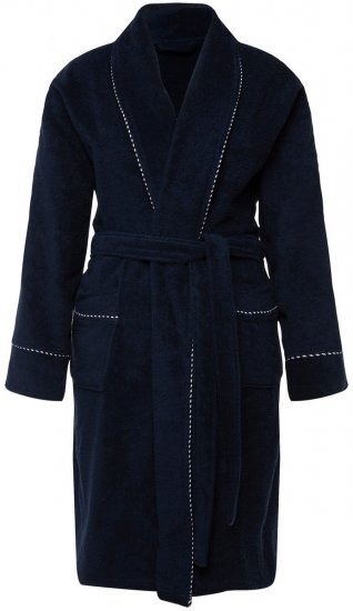 Ulla Popken 826794 Accappatoio in spugna Blu scuro - Vestaglie & accappatoi - 
