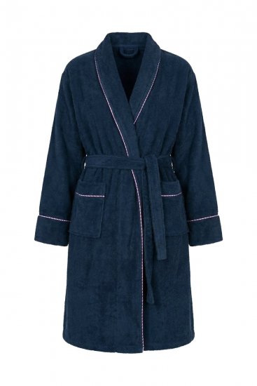 Ulla Popken 826794 Accappatoio in spugna Blu scuro - Vestaglie & accappatoi - 