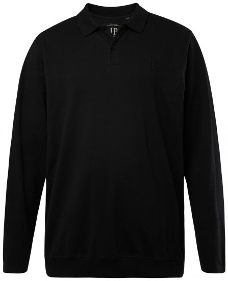 JP1880 827115 Polo a maniche lunghe con vestibilità pancia Nero - Polo - Polo Uomo Taglie Forti