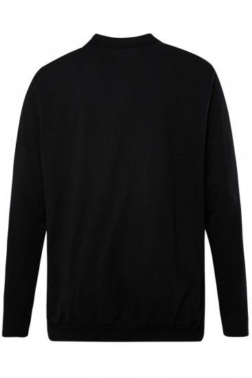JP1880 827115 Polo a maniche lunghe con vestibilità pancia Nero - Polo - Polo Uomo Taglie Forti