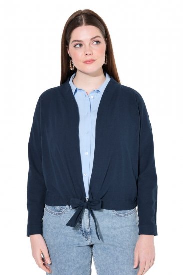 Ulla Popken 827116 Bolero con collo alto in misto lino Blu scuro - Bolero - 