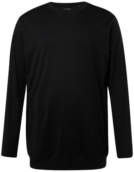 JP1880 827128 T-shirt a maniche lunghe con vestibilità pancia Nero - Magliette - Magliette Uomo Taglie Forti