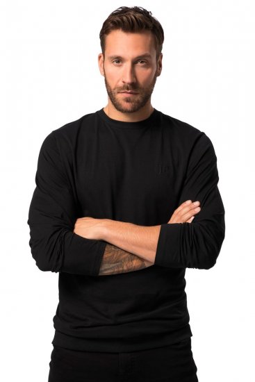 JP1880 827128 T-shirt a maniche lunghe con vestibilità pancia Nero - Magliette - Magliette Uomo Taglie Forti