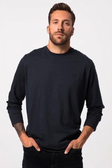 JP1880 827128 T-shirt a maniche lunghe con vestibilità pancia Blu scuro - Magliette - Magliette Uomo Taglie Forti