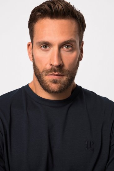 JP1880 827128 T-shirt a maniche lunghe con vestibilità pancia Blu scuro - Magliette - Magliette Uomo Taglie Forti