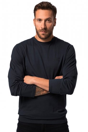 JP1880 827128 T-shirt a maniche lunghe con vestibilità pancia Blu scuro - Magliette - Magliette Uomo Taglie Forti