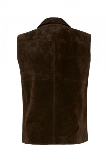 JP1880 827437 Gilet in camoscio con revers Marrone scuro - Abiti - Abiti da Uomo Taglie Forti