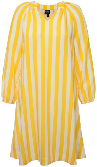 Ulla Popken 827653 Abito a righe Giallo - Vestiti midi - Abiti midi taglie comode
