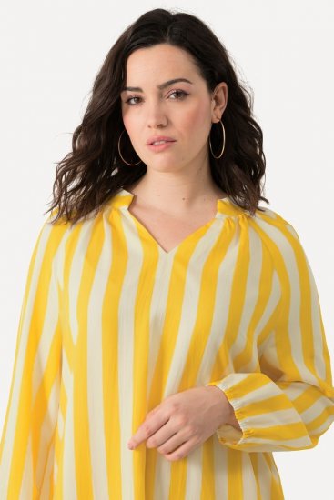 Ulla Popken 827653 Abito a righe Giallo - Vestiti midi - Abiti midi taglie comode