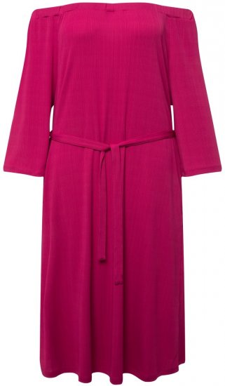 Ulla Popken 827740 Abito in jersey con maniche a 3/4 Rosa - Vestiti midi - Abiti midi taglie comode