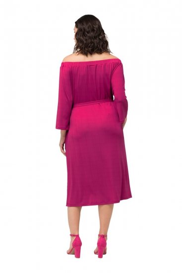 Ulla Popken 827740 Abito in jersey con maniche a 3/4 Rosa - Vestiti midi - Abiti midi taglie comode