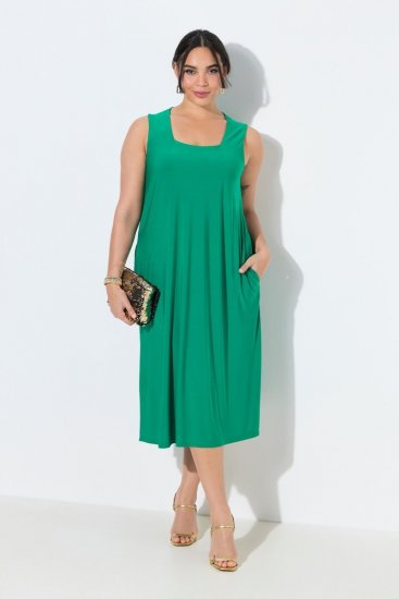 Ulla Popken 827908 Abito in jersey senza maniche Verde - Abiti in jersey - 