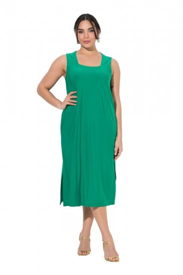 Ulla Popken 827908 Abito in jersey senza maniche Verde - Abiti in jersey - 