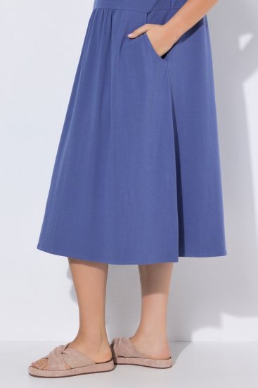 Ulla Popken 827920 Abito in jersey a maniche corte Blu - Abiti in jersey - 