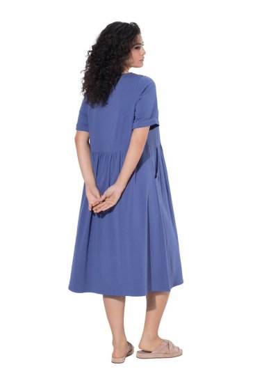 Ulla Popken 827920 Abito in jersey a maniche corte Blu - Abiti in jersey - 