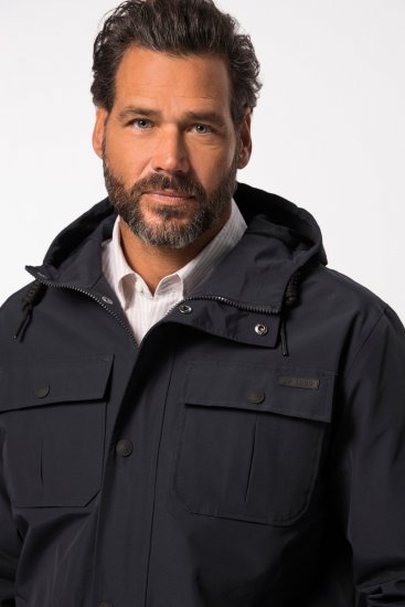 JP1880 828706 Giacca antipioggia con zip nascosta Blu navy - Giubbotti - Giubbotti Uomo Taglie Forti