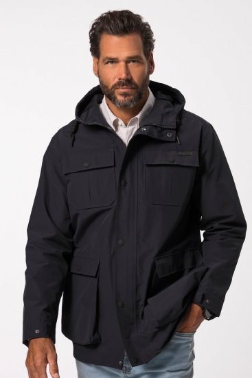 JP1880 828706 Giacca antipioggia con zip nascosta Blu navy - Giubbotti - Giubbotti Uomo Taglie Forti