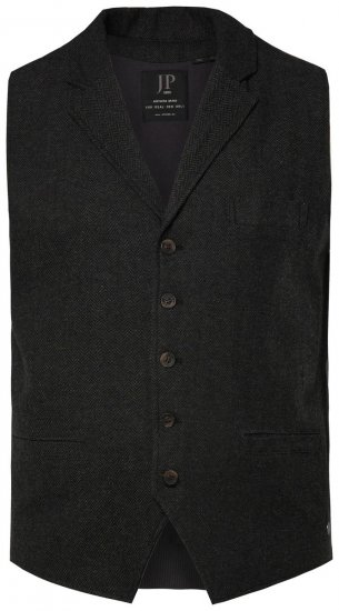 JP1880 828736 Gilet in tweed con dorso in maglia Nero - Abiti - Abiti da Uomo Taglie Forti