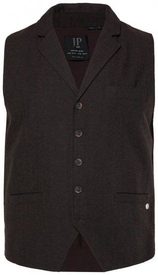 JP1880 828736 Gilet in tweed con dorso in maglia Marrone scuro - Abiti - Abiti da Uomo Taglie Forti