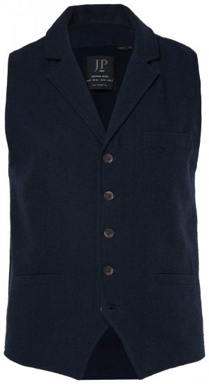JP1880 828736 Gilet in tweed con dorso in maglia Blu scuro - Abiti - Abiti da Uomo Taglie Forti
