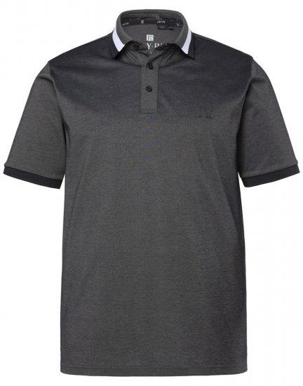 JAY-PI Quickdry Two-Tone Golf Poloshirt Black - Polo - Polo Uomo Taglie Forti