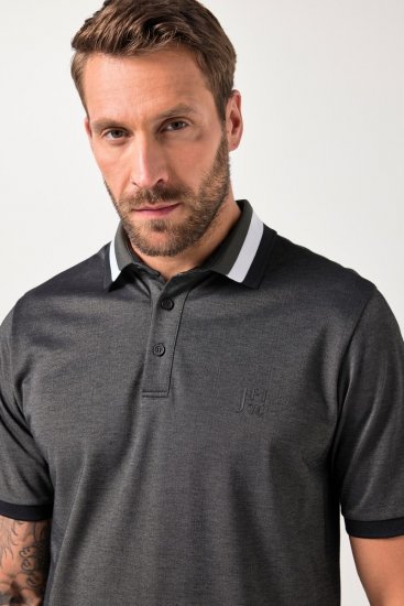 JAY-PI Quickdry Two-Tone Golf Poloshirt Black - Polo - Polo Uomo Taglie Forti
