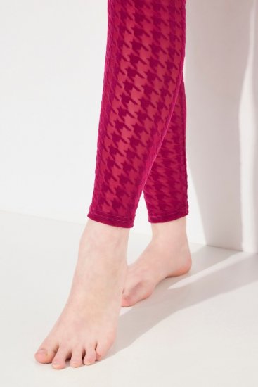 Ulla Popken 828982 Collant senza piede a quadri Rosso bacca - Collant & calzini - 