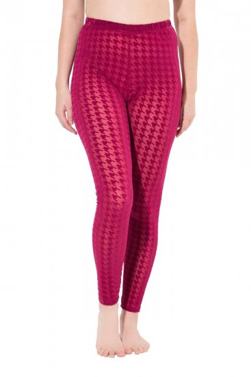 Ulla Popken 828982 Collant senza piede a quadri Rosso bacca - Collant & calzini - 