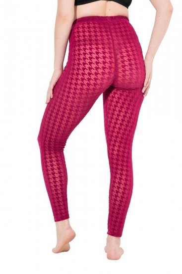Ulla Popken 828982 Collant senza piede a quadri Rosso bacca - Collant & calzini - 