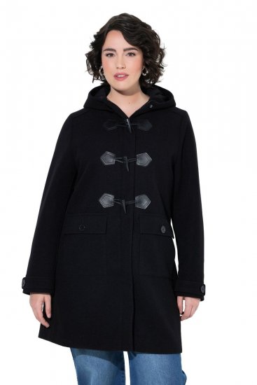 Ulla Popken 829347 Montgomery Nero - Cappotti - Cappotti taglie forti da donna