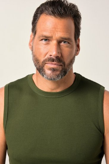 JP1880 Undershirt Rib Jersey Green - Magliette - Magliette Uomo Taglie Forti