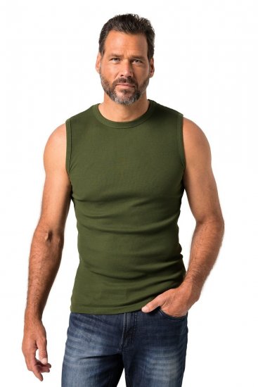 JP1880 Undershirt Rib Jersey Green - Magliette - Magliette Uomo Taglie Forti