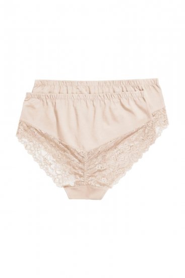 Ulla Popken 830094 Slip con pizzo confezione da 2 Beige - Slip - 