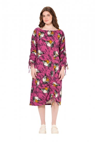 Ulla Popken 830151 Abito a fiori Rosa - Vestiti maxi - Abiti maxi taglie forti