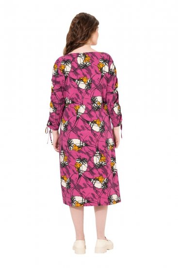 Ulla Popken 830151 Abito a fiori Rosa - Vestiti maxi - Abiti maxi taglie forti