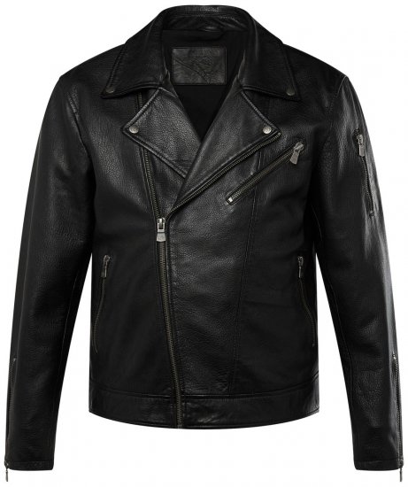 JP1880 830586 Giacca biker in nappa di agnello Nero - Giubbotti - Giubbotti Uomo Taglie Forti
