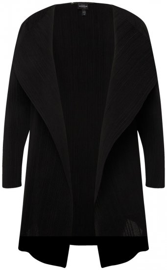 Ulla Popken 830749 Blazer aperto plissettato con revers ampi Nero - Blazer - Blazer Taglie Forti da Donna