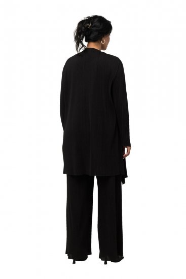 Ulla Popken 830749 Blazer aperto plissettato con revers ampi Nero - Blazer - Blazer Taglie Forti da Donna