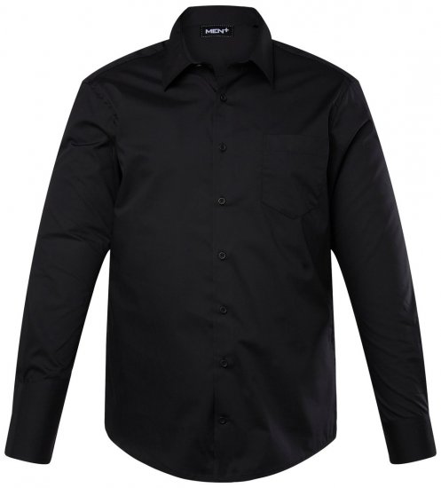 Men+ 753 Camicia business manica lunga con collo classico Nero - Camicie - Camicie Taglie Forti Uomo