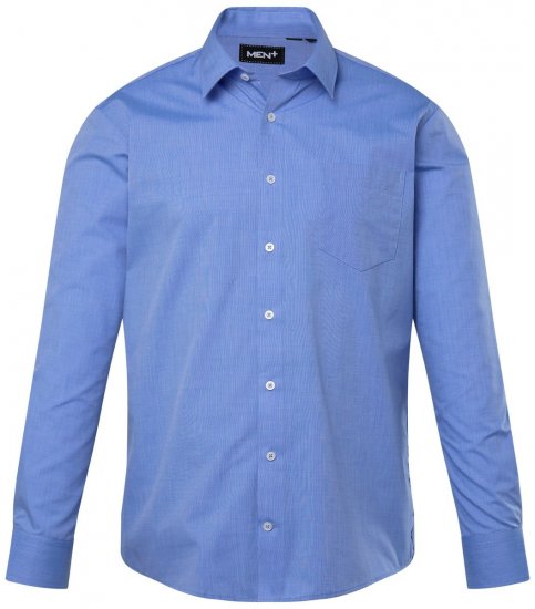 Men+ 753 Camicia business manica lunga con collo classico Azzurro - Camicie - Camicie Taglie Forti Uomo