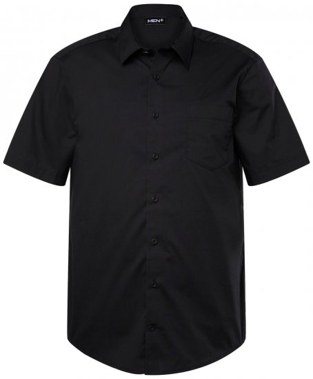 Men+ 756 Camicia business manica corta con collo classico Nero - Camicie - Camicie Taglie Forti Uomo