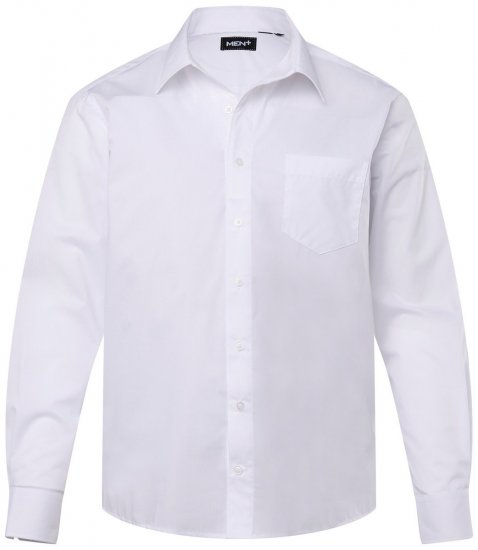 Men+ 757 Camicia business manica lunga con collo aperto Bianco - Camicie - Camicie Taglie Forti Uomo