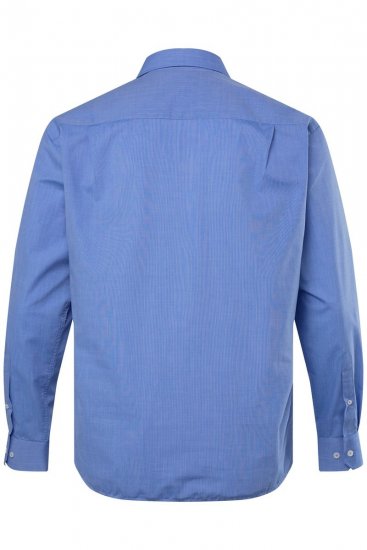 Men+ 757 Camicia business manica lunga con collo aperto Azzurro - Camicie - Camicie Taglie Forti Uomo