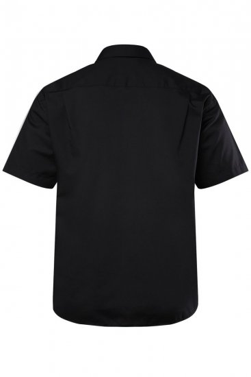 Men+ 758 Camicia business manica corta con collo aperto Nero - Camicie - Camicie Taglie Forti Uomo