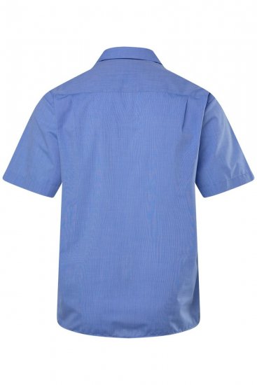 Men+ 758 Camicia business manica corta con collo aperto Azzurro - Camicie - Camicie Taglie Forti Uomo