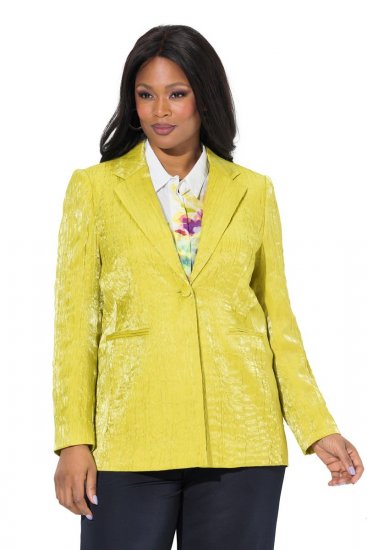 Ulla Popken 830767 Blazer stropicciato Verde chiaro - Blazer - Blazer Taglie Forti da Donna