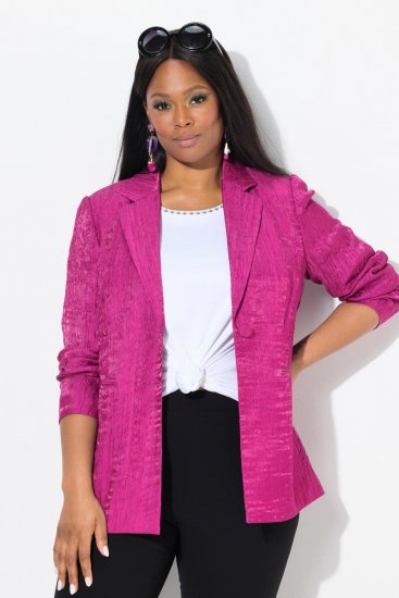 Ulla Popken 830767 Blazer effetto stropicciato Magenta - Blazer - Blazer Taglie Forti da Donna