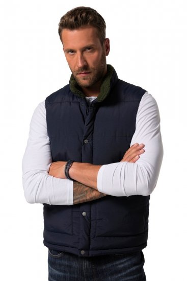 JP1880 831193 Gilet con fodera teddy Blu scuro - Giubbotti - Giubbotti Uomo Taglie Forti