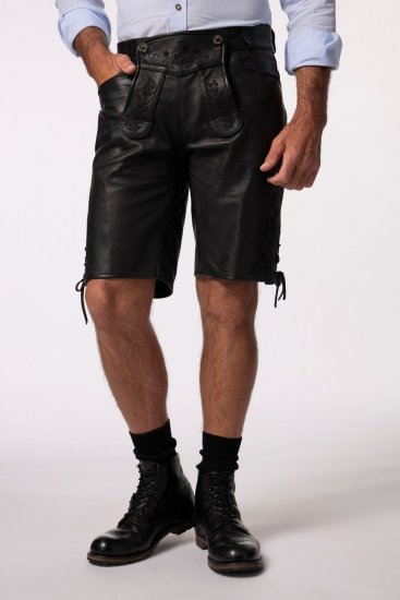 JP1880 831257 Short in pelle nappa Nero - Shorts - Pantaloncini Uomo Taglie Forti